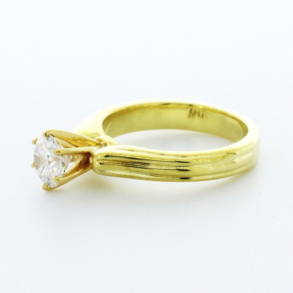1.05ct D VS2 Round Natural Diamond Yellow Gold Vintage Solitaire Engagement Ring - Picture 3 of 9