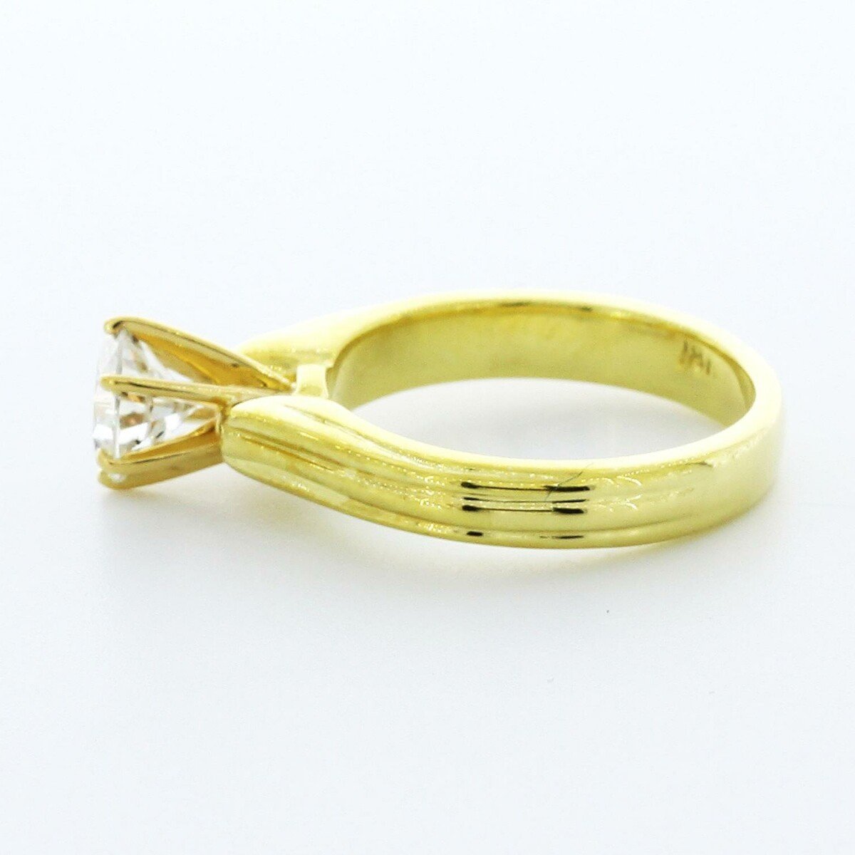 1.05ct D VS2 Round Natural Diamond Yellow Gold Vintage Solitaire Engagement Ring - Picture 4 of 9