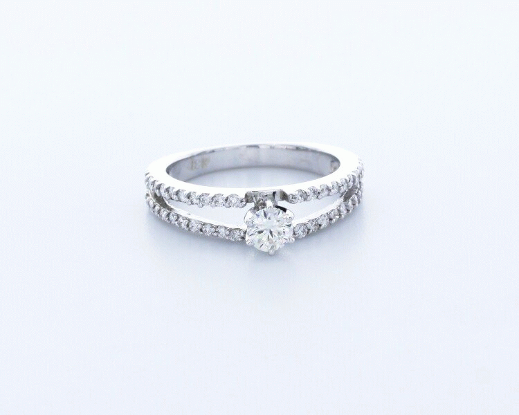 Split Shank Side-Stone Engagement Ring
