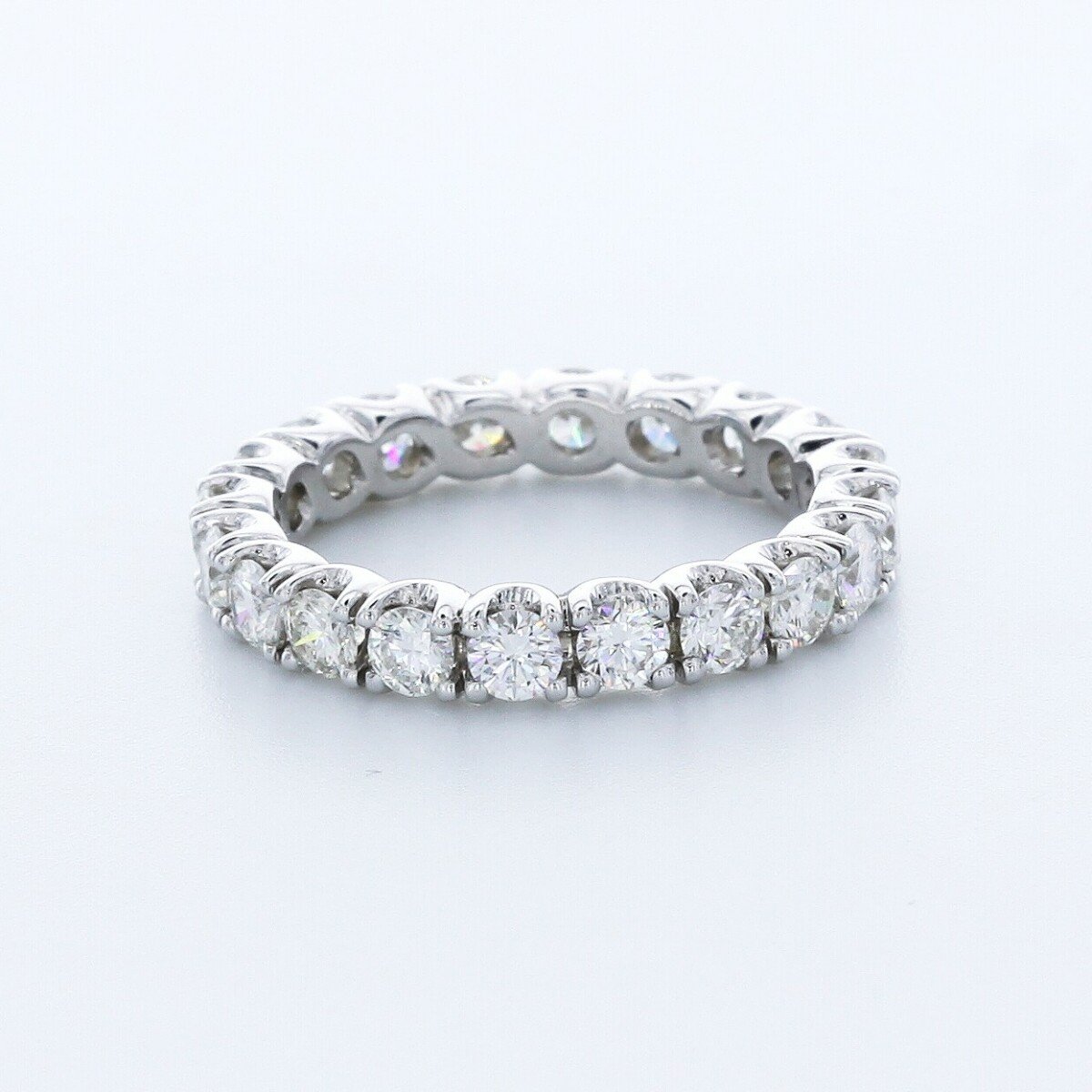 2 1/2ct F VS2 Round Earth Mined Certified Diamonds 18k Classic Eternity Band - Picture 1 of 11